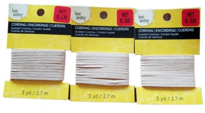Bead Landing Cording - 3mm Beige Suede - 3 yards LOT OF 3