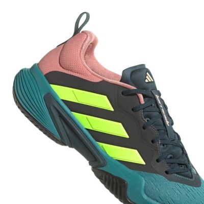 Size 8.5- Adidas Men`s Barricade Tennis Shoes, Arctic Fusion/Lucid