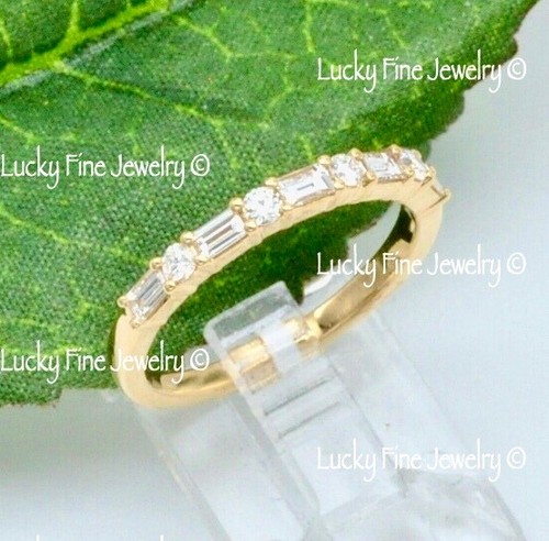 0.46 ct 14k Yellow Gold Ladies Diamond Ring Band Anniversary Baguette VS Quality