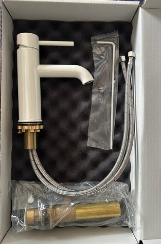 Jaclo 8877-1.2-W Contempo 5 1/2" Single Hole Bathroom Sink Faucet & Drain, White