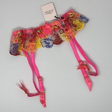 Agent Provocateur Zuri Pink Brights Multi Suspender AP2 Small NWT