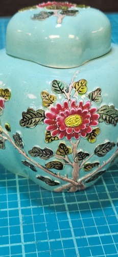 Tarro de jengibre de porcelana Famille Rose del siglo XX - Imagen 3 de 7