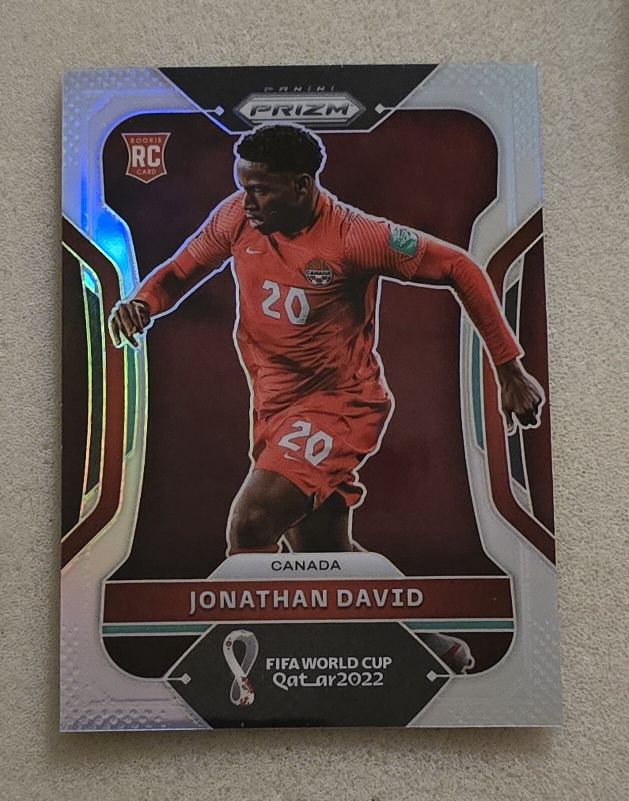 2022 Panini Prizm Fifa World Cup JONATHAN DAVID #49 Rookie Silver Prizm Canada