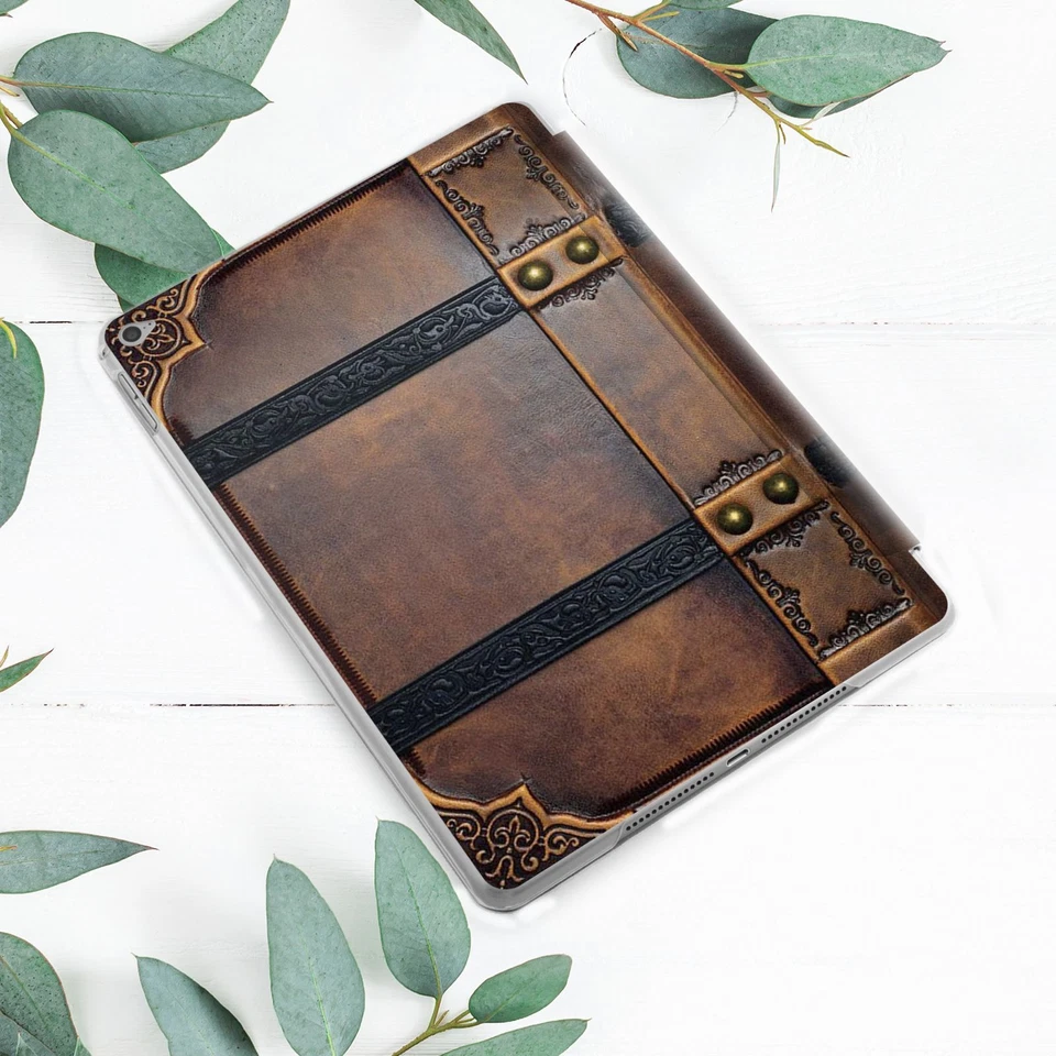 Vintage Old Book Print Dark Brown Case For iPad Pro Air Mini Retro - Image 3 of 4