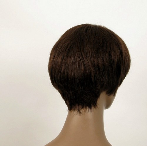 Perruque afro femme 100% cheveux naturel châtain ref WHIT 06/6 - Picture 6 of 9