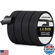 Lahedomege 4 Rolls Wire Harness Tape, 3/4 Inch x 50 FT, High Temp Wire Cable 