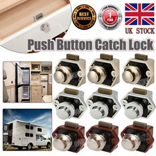 Push Button Catch Lock Camper Cabinet Drawer Door Handle Latch Knob Mini Locks