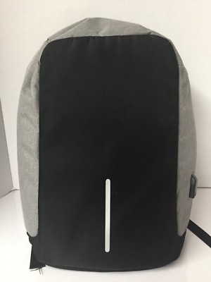 Laptop Backpack USB Busniess w/ RFID Protection For Anti-Theft Travel Gray