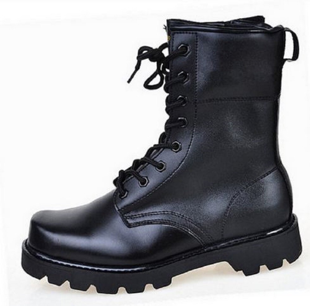 New Men Black Military Boots, Men Combat Boot, Men Lace Up