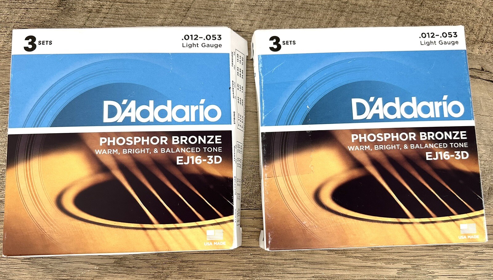 D'Addario EJ163D Phosphor Bronze Light Acoustic Guitar Strings 6 Sets