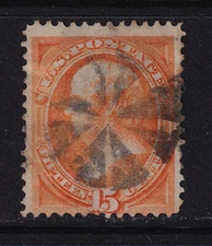 1870 Webster Sc 152 used 15c orange, circle of wedges cork cancel  CV $225 (P2