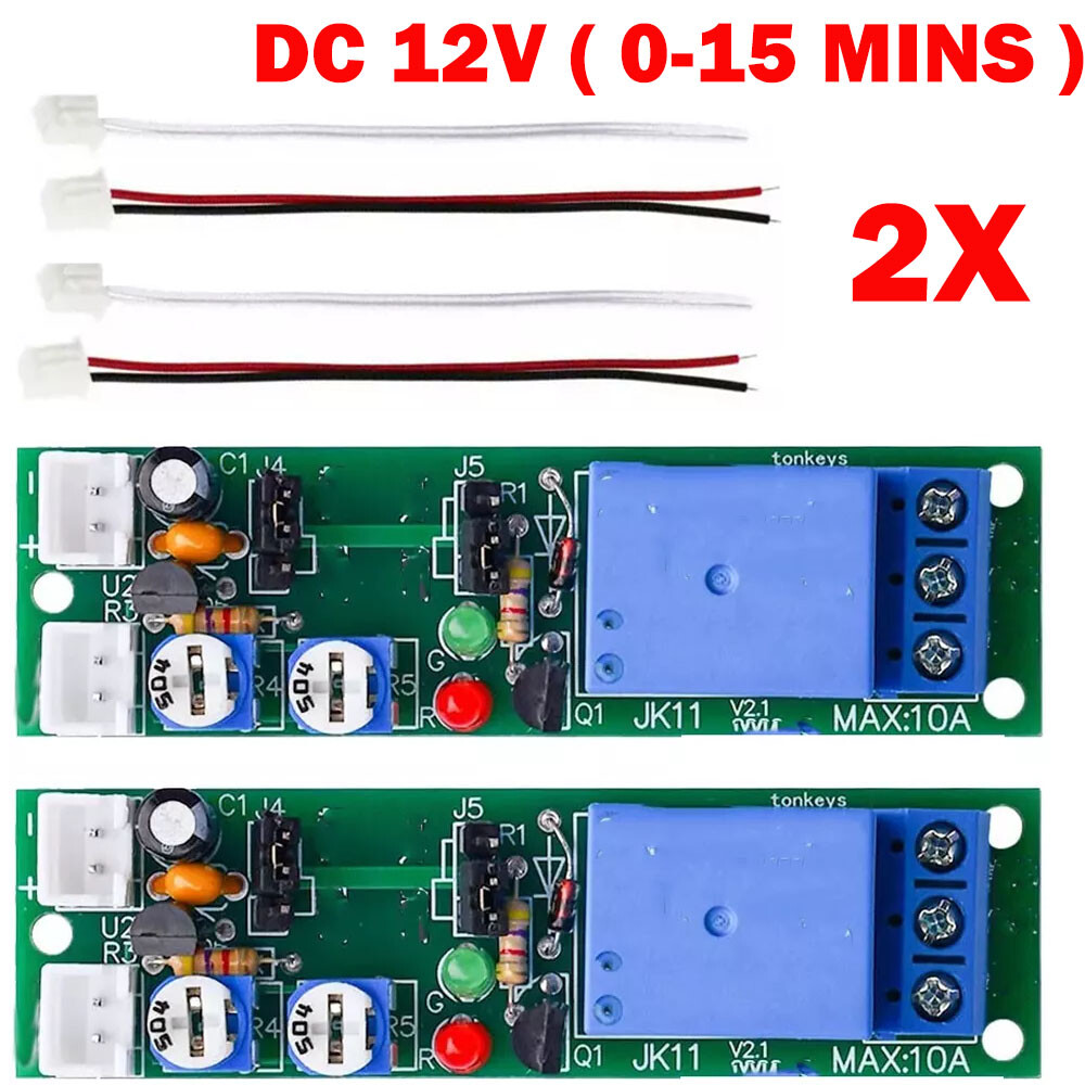 2x 12V Infinite Cycle Delay Time Timer Relay Turn ON OFF Switch Loop Modules USA