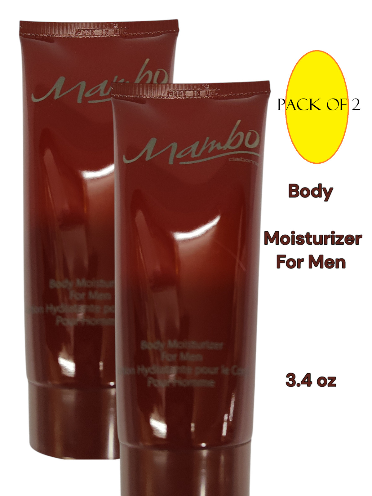 2 x Mambo 34oz Body Moisturizer For Men By Liz Claiborne NEW NO BOX pack of 2 6590₽