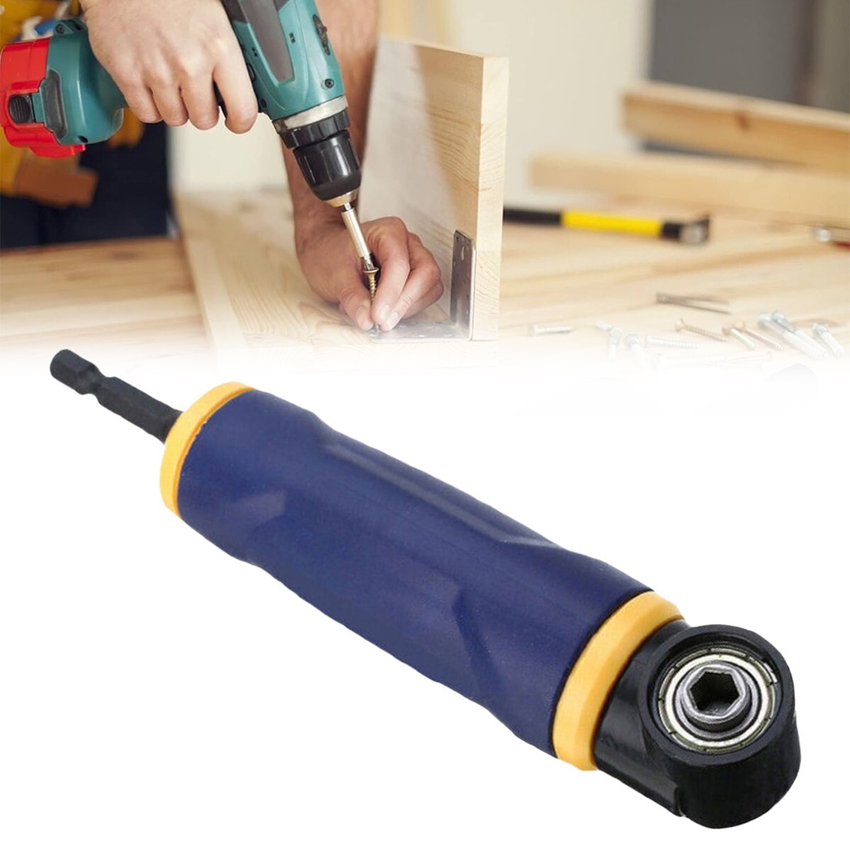 90 Degree Drill Attachment Tool Right Angle Extension Screwdriver Socket Adapter