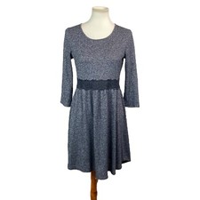 Maurices Womans Lightweight Sweater Dress Size M Ribbed Gray 3/4 Length Sleeves