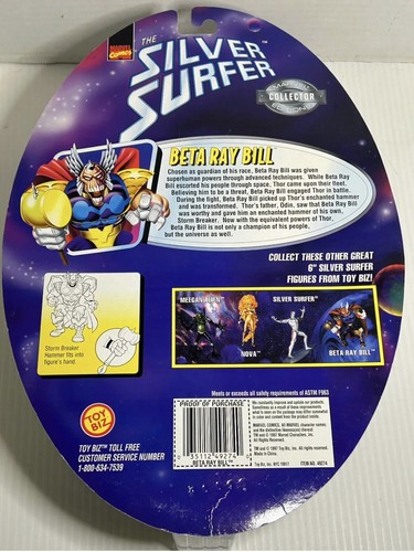 SEALED 1997 TOYBIZ SILVER SURFER BETA RAY BILL 6" FIGURE 30TH ANNIVERSARY SERIES - Picture 3 of 4