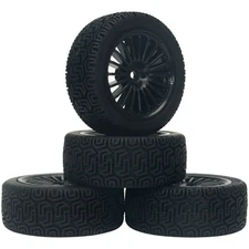 RC Wheel Rims and Rubber Tires For Tamiya TT-01 TT-02 TT-01E M05 M06 Rally Car