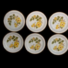  6 International China Stoneybrook Wildflower Salad Plates 7.5" Stoneware Japan