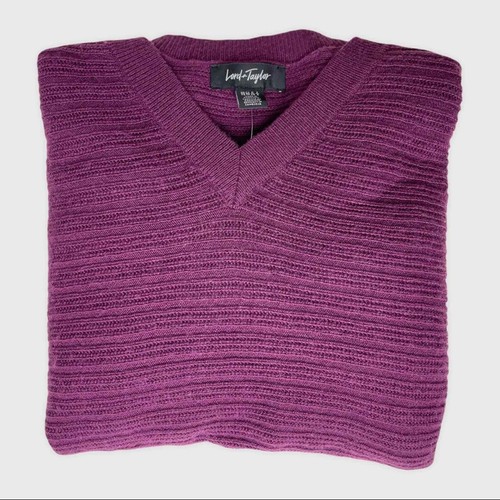 Lord & Taylor Burgundy V-Neck Sweater - Picture 3 of 5