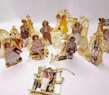 Danbury Mint Shirley Temple Gold Christmas Ornaments Complete Set in Box