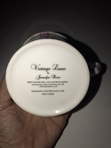 Taza de café de té chino fino floral rosa y blanco vintage coja de Jennifer Rose - Imagen 4 de 9