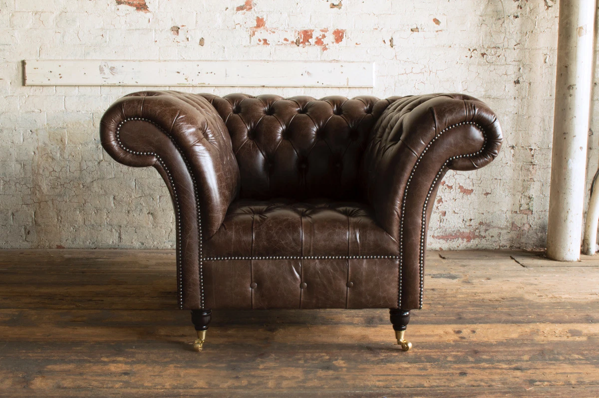 Vintage cheap chesterfield armchair