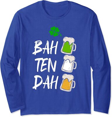 BAH TEN DAH Funny St Patrick's Day Beer Bartender Long Sleeve Tshirt