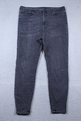 Forever 21 Jeans Womens 36x28 Black High Rise Skinny Faded Stretch