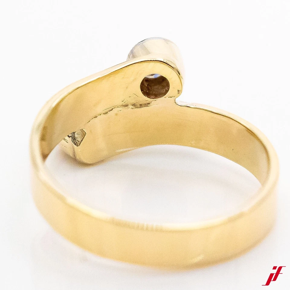 Anillo 585/14K Oro Amarillo Perla 1 Diamante Brillante 0,18ct H/Si Gr.59 - - Imagen 3 de 4