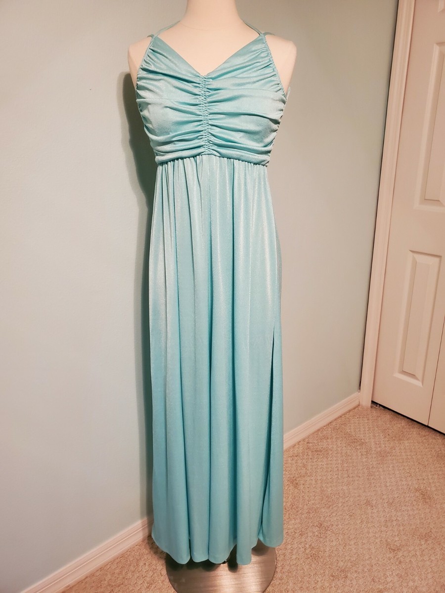 aqua blue bridesmaid dresses Vintage 1970s Dressy Creations Maxi Prom Dress with Caplet Size:20 (ADD +$10) Louella is a stunning pf26-drop1 KY Cosplay Women's Bella