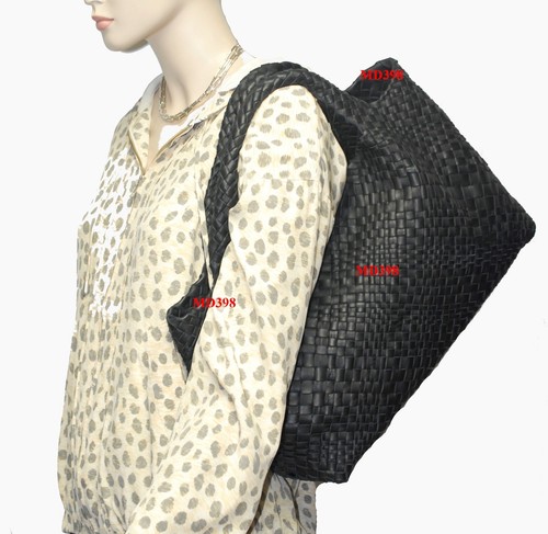 FALOR F7349ROM X Large schwarz geflochtenes Leder Beuteltasche Schultertasche Falorni Neu mit Etikett - Bild 1 von 12