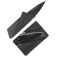 Credit Card Folding Knife Black Wallet Sharp Thin Hunting Camping USA SELLER!