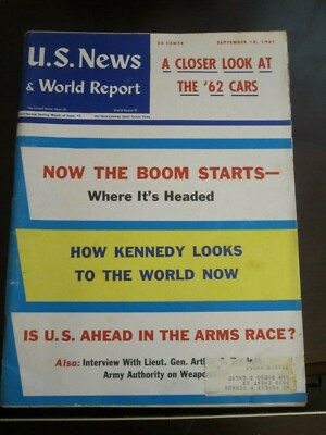 US News & World Report September 1961 Closer Look at '62 Cars Kennedy Looks (P)