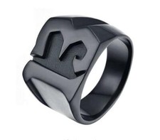Men's Stainless Steel Number 13 Biker Luck Ring Black Gift Ring Punk Comfort Fit