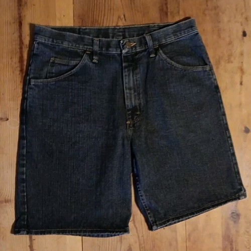 Wrangler Shorts Men's 34 Relaxed Fit Blue Denim Dark Wash 100% Cotton 60601BZ
