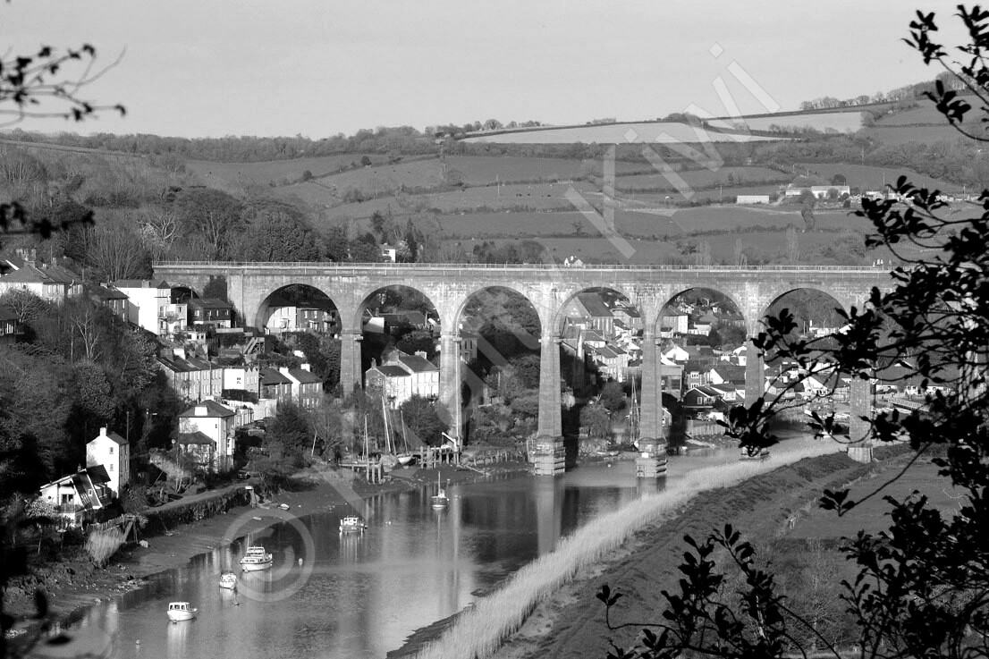 Calstock Viaduct Cornwall Black & White Photo Art Print Canvas (UK) eBay