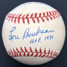 Lou Boudreau HOF 1970 1948 Indians World Champs Signed Baseball JSA