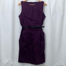 Women’s Gap Purple Sleeveless Fitted Belted Dress Size 10 NEW WITH TAGS