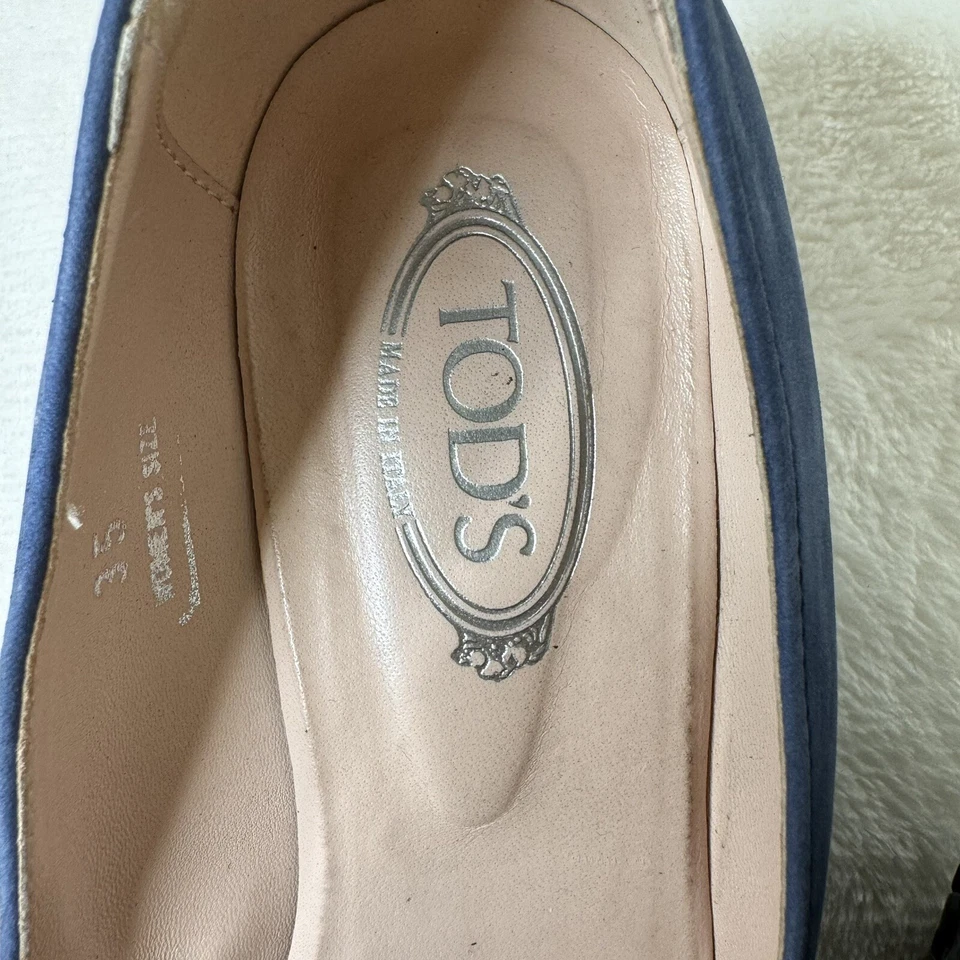 Zapatos Tods para mujer azul gamuza tacón de cuña Gomma T50 Zappa Classic 35 Foto 2 de 4