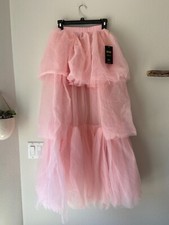 NEW~Wicked X Forever 21 Collection TULED MESH PINK MIDI SKIRT SZ XS