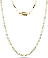 2.50 Ct VS/GH Lab Grown Diamond Tennis Necklace 925 Sterling Silver 20"