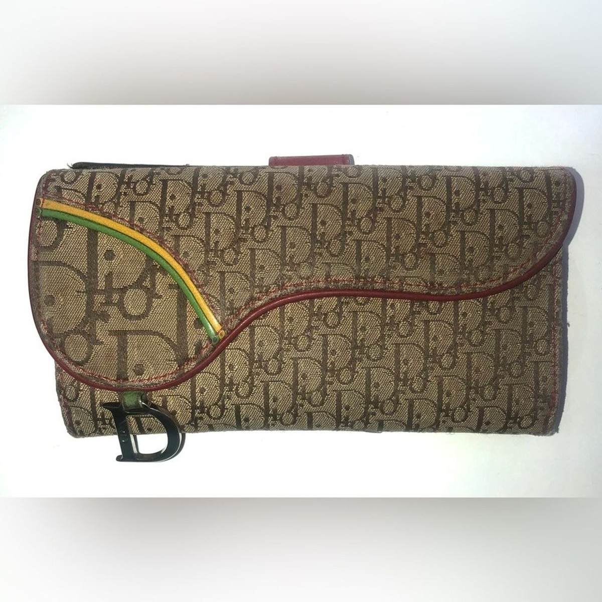 Christian Dior Rasta Saddle Trotter Long Wallet with Dustbag