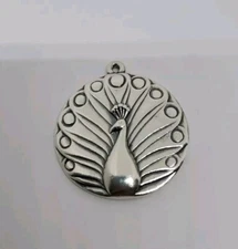 James Avery Retired 60 Year Anniversary Peacock Pendant Sterling Silver 