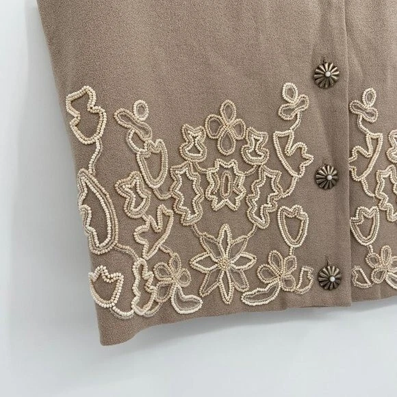 Colete curto Double D Ranch tamanho S lã bronzeada com miçangas - Imagem 3 de 4