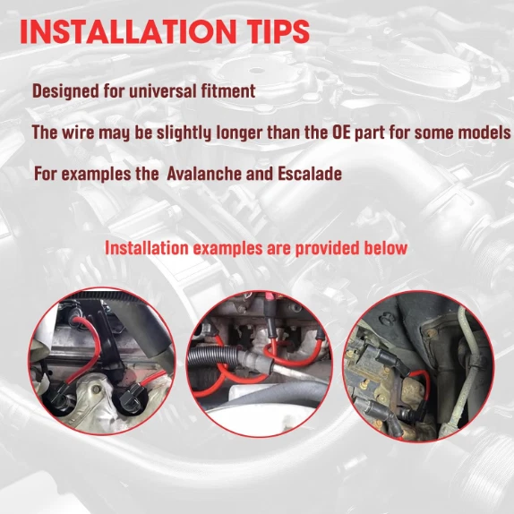 8 Cabos De Bujias Alto Rendimiento Para Escalade Chevrolet Silverado GMC Sierra - Imagem 4 de 4