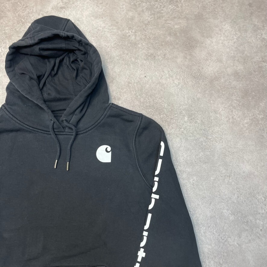 Carhartt Hoodie Womens Pullover Hooded Workwear Sweatshirt, Black Small image 2