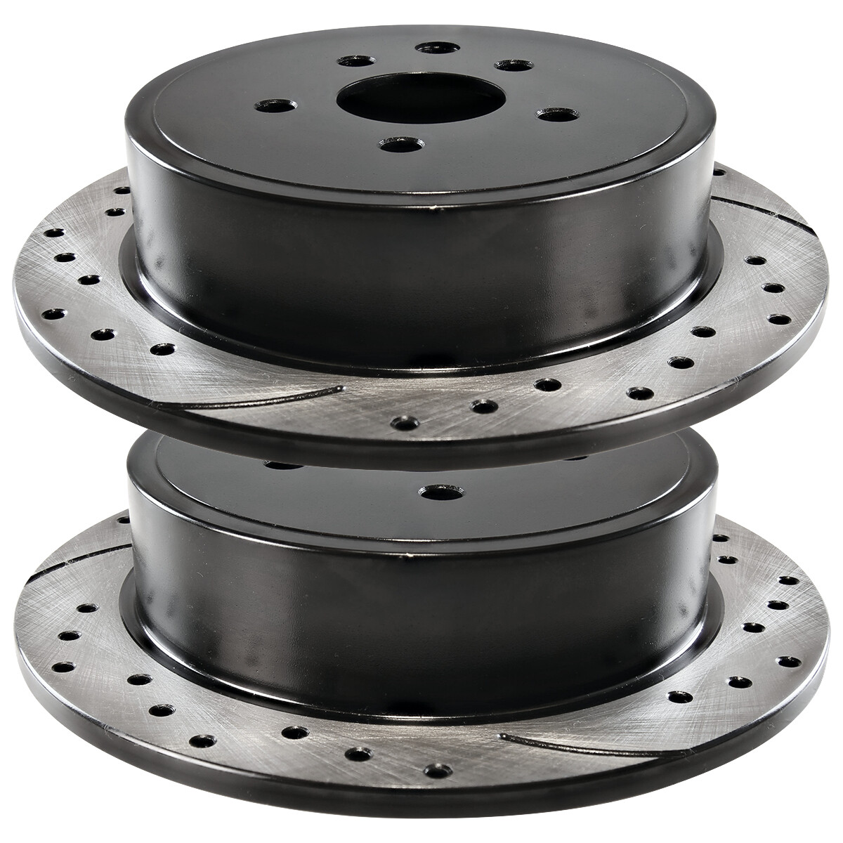 Rear Drilled Slotted Brake Rotors Black Pair 2 for Lexus SC430 GS300