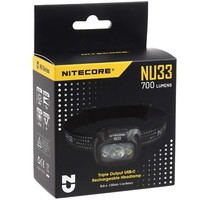 Nitecore NU33 Led Kopflampe, Stirnlampe, Headlamp, USB-C, Max. 700 Lumen Schw