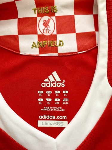 Liverpool FC 2009-2010 home Europa League Ngog match worn Adidas England shirt - Picture 9 of 10