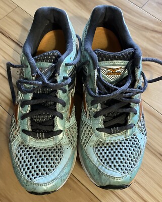 Mizuno Wave Rider 15 Women's Running Shoes Size 7.5 Blue-Orange Used